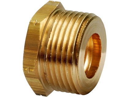 Mosazná redukce s masivní dosedací plochou vnější závit / vnitřní závit 1/2